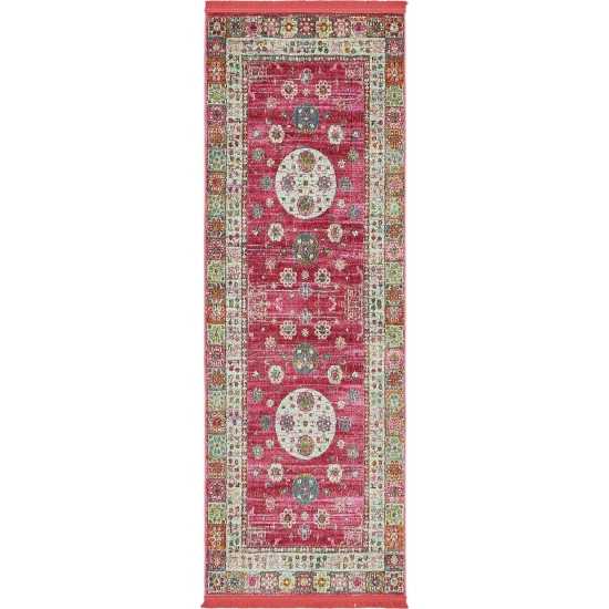 Rug Unique Loom Baracoa Pink Runner 2' 2 x 6' 0