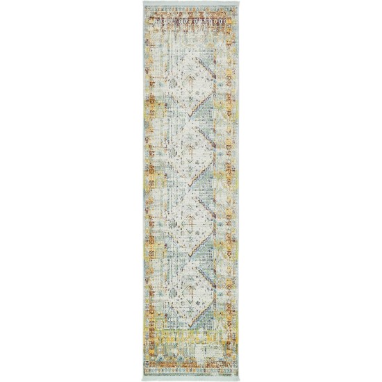 Rug Unique Loom Baracoa Light Blue Runner 2' 7 x 10' 0