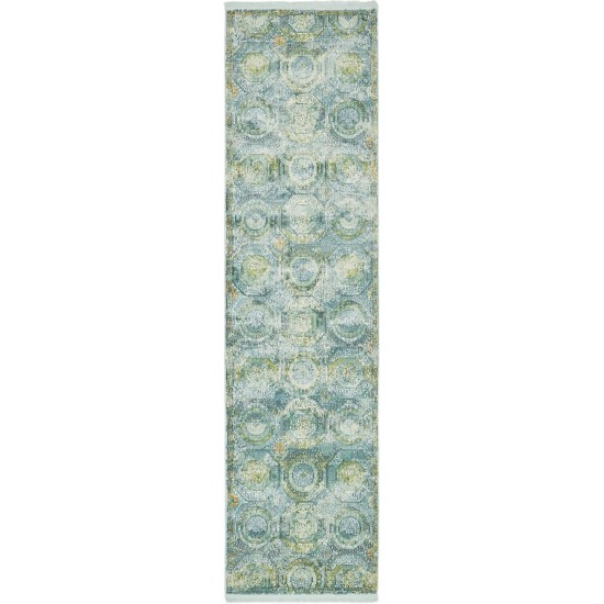 Rug Unique Loom Baracoa Light Blue Runner 2' 7 x 10' 0