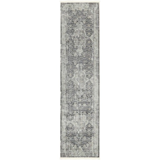 Rug Unique Loom Baracoa Dark Gray Runner 2' 7 x 10' 0