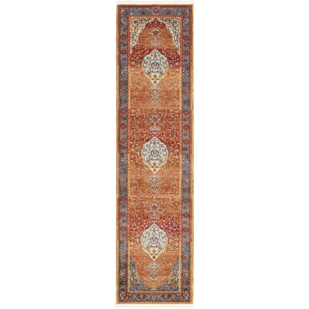 Rug Unique Loom Baracoa Rust Red Runner 2' 7 x 10' 0