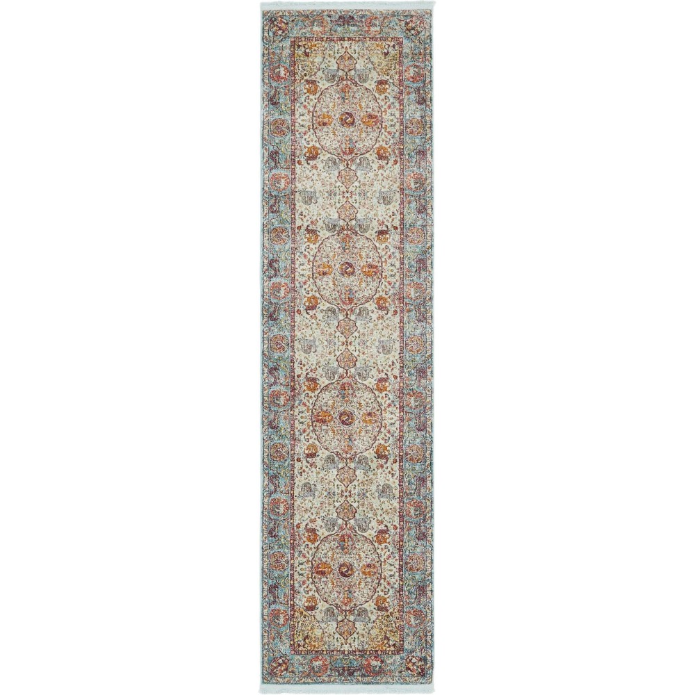 Rug Unique Loom Baracoa Light Blue Runner 2' 7 x 10' 0