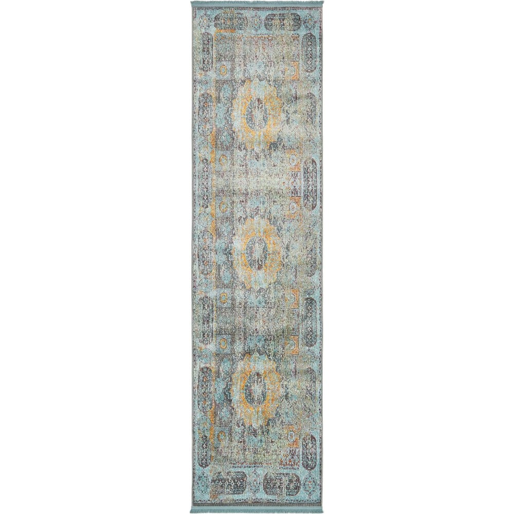 Rug Unique Loom Baracoa Blue Runner 2' 7 x 10' 0