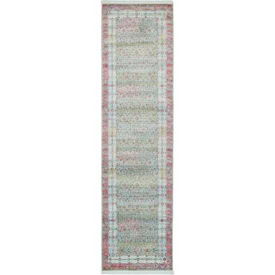 Rug Unique Loom Baracoa Blue Runner 4' 8 x 24' 9