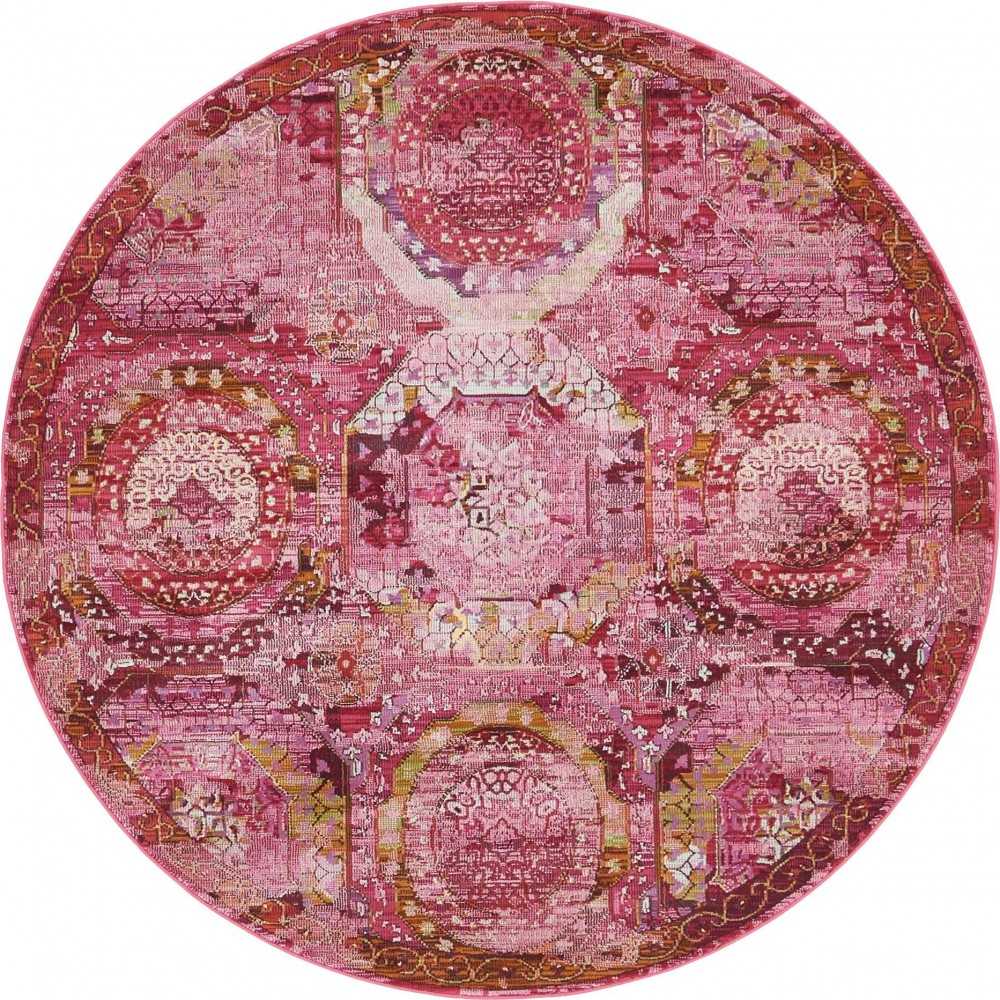 Rug Unique Loom Baracoa Pink Round 5' 5 x 5' 5