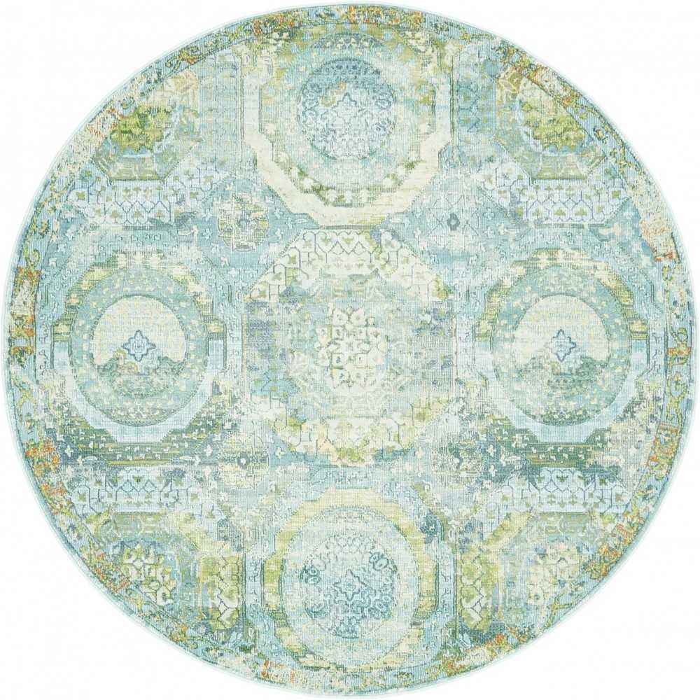 Rug Unique Loom Baracoa Light Blue Round 5' 5 x 5' 5 Rug Unique Loom Baracoa Light Blue Round 5' 5 x 5' 5