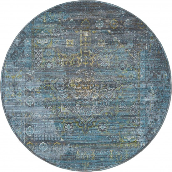 Rug Unique Loom Baracoa Dark Gray Round 5' 5 x 5' 5