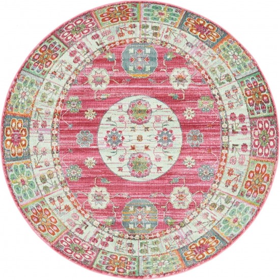 Rug Unique Loom Baracoa Pink Round 5' 5 x 5' 5