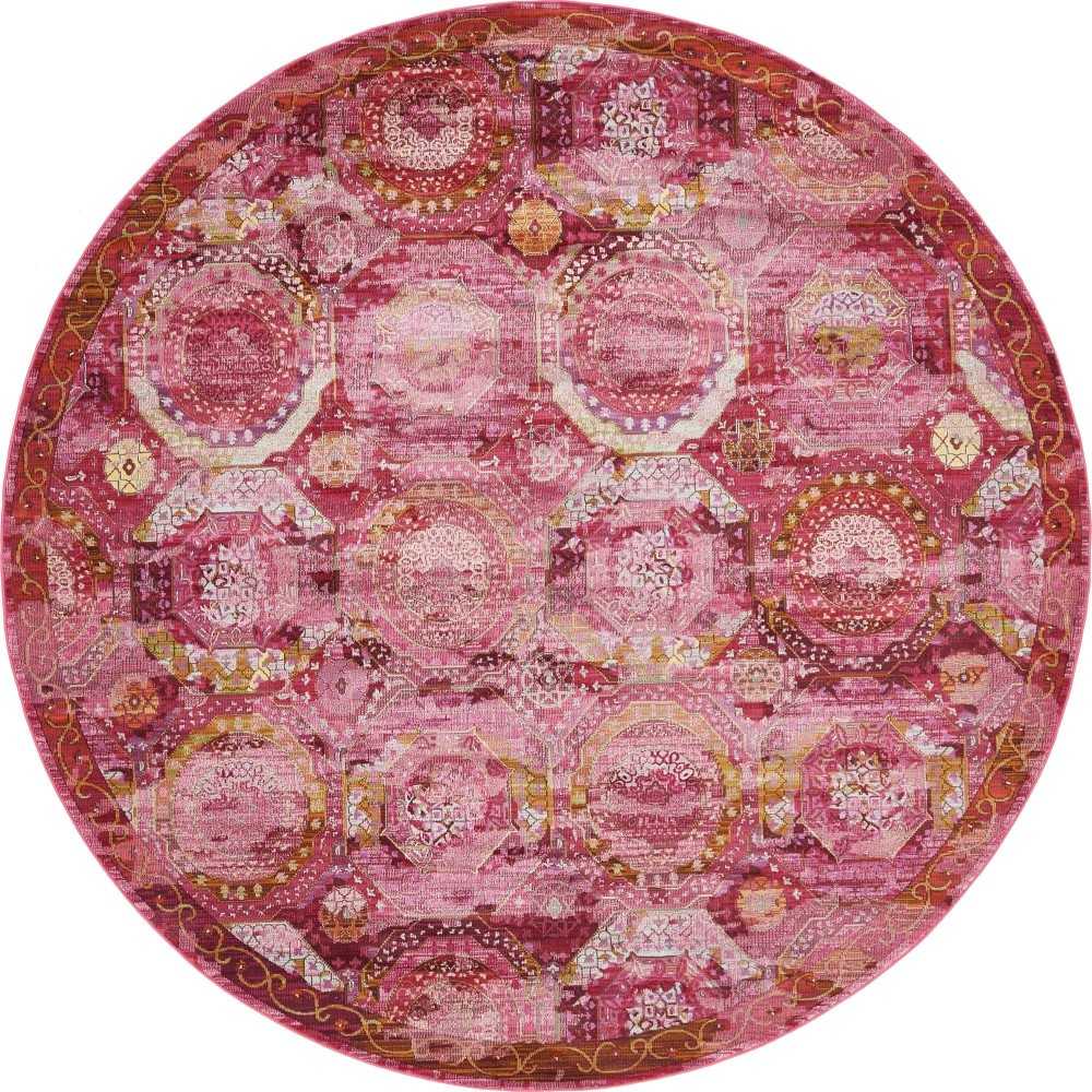 Rug Unique Loom Baracoa Pink Round 8' 4 x 8' 4