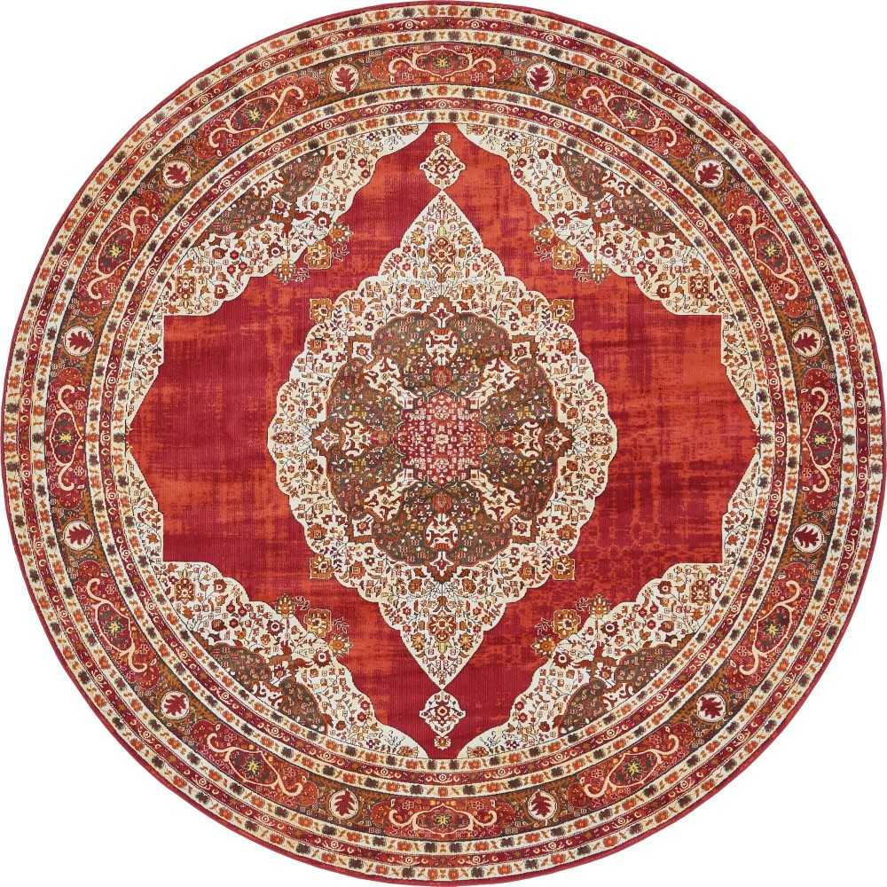 Rug Unique Loom Baracoa Red Round 8' 4 x 8' 4