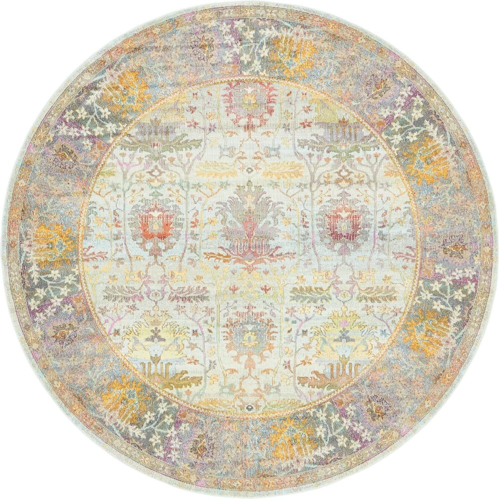 Rug Unique Loom Baracoa Light Blue Round 8' 4 x 8' 4