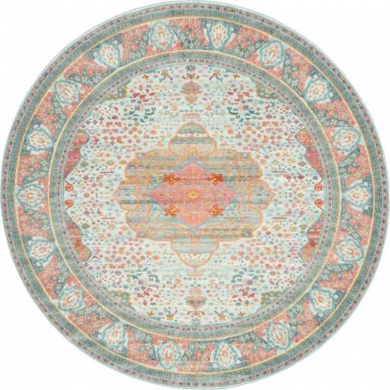 Rug Unique Loom Baracoa Light Blue Round 8' 4 x 8' 4