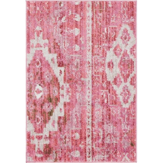 Rug Unique Loom Basilica Pink Rectangular 2' 2 x 3' 0