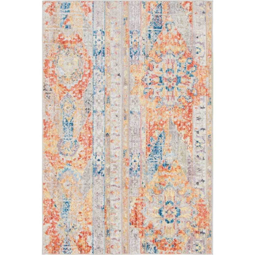 Rug Unique Loom Basilica Orange Rectangular 4' 0 x 6' 0