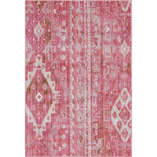 Rug Unique Loom Basilica Pink Rectangular 4' 0 x 6' 0