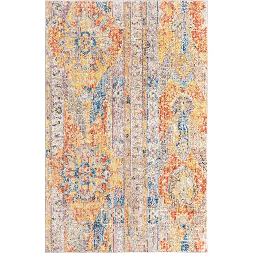 Rug Unique Loom Basilica Orange Rectangular 5' 0 x 8' 0