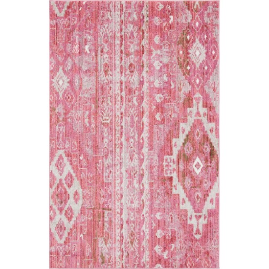 Rug Unique Loom Basilica Pink Rectangular 5' 0 x 8' 0