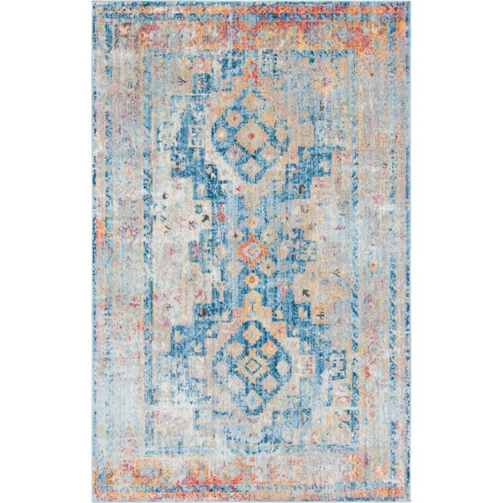 Rug Unique Loom Basilica Blue Rectangular 5' 0 x 8' 0