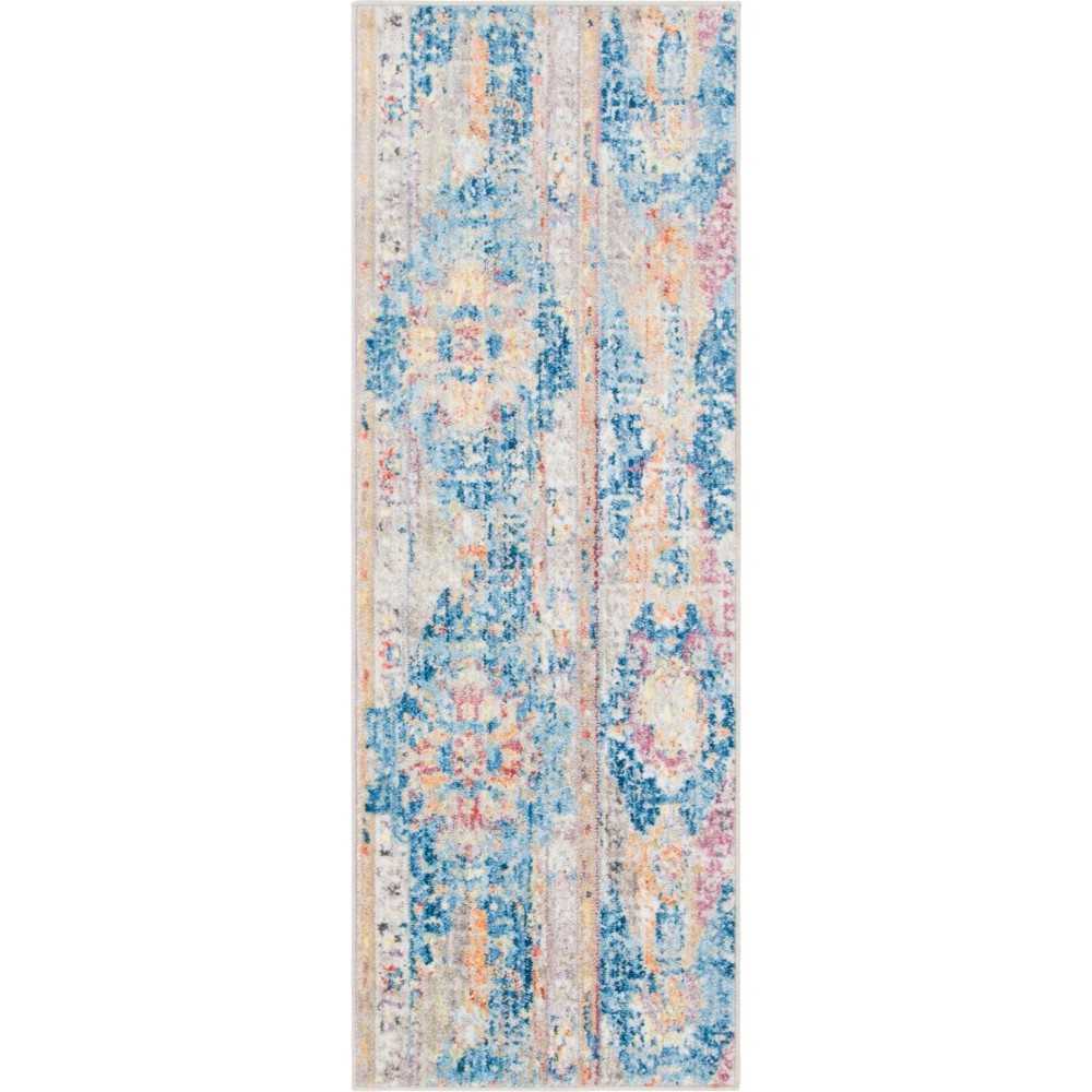 Rug Unique Loom Basilica Blue Runner 2' 2 x 6' 0 Rug Unique Loom Basilica Blue Runner 2' 2 x 6' 0