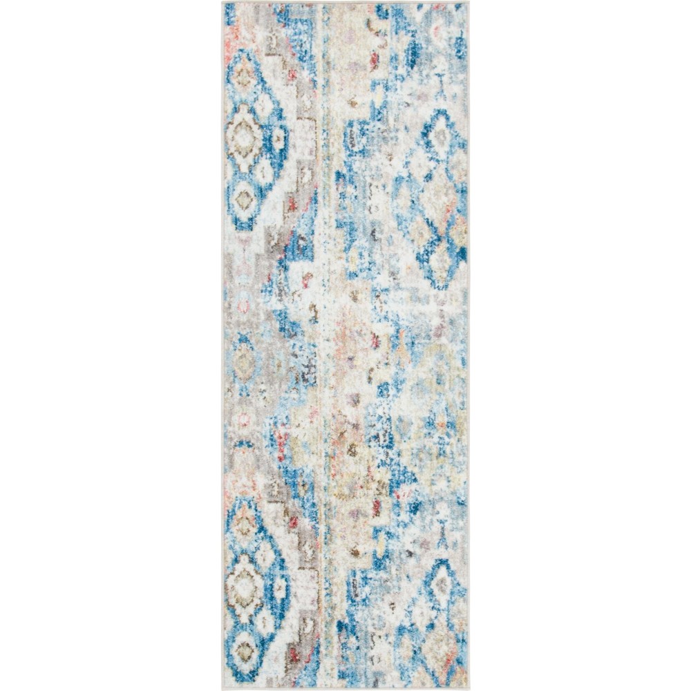 Rug Unique Loom Basilica Multi/Blue Runner 2' 2 x 6' 0 Rug Unique Loom Basilica Multi/Blue Runner 2' 2 x 6' 0