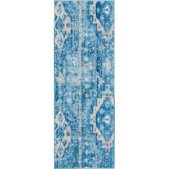 Rug Unique Loom Basilica Blue Runner 2' 2 x 6' 0