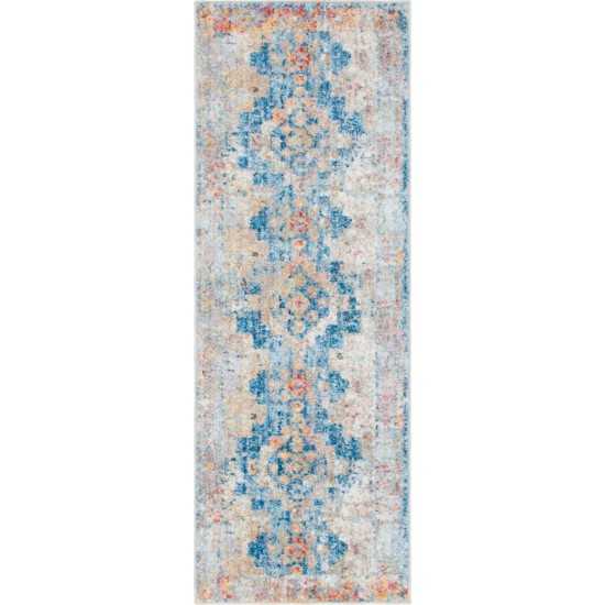 Rug Unique Loom Basilica Blue Runner 2' 2 x 6' 0