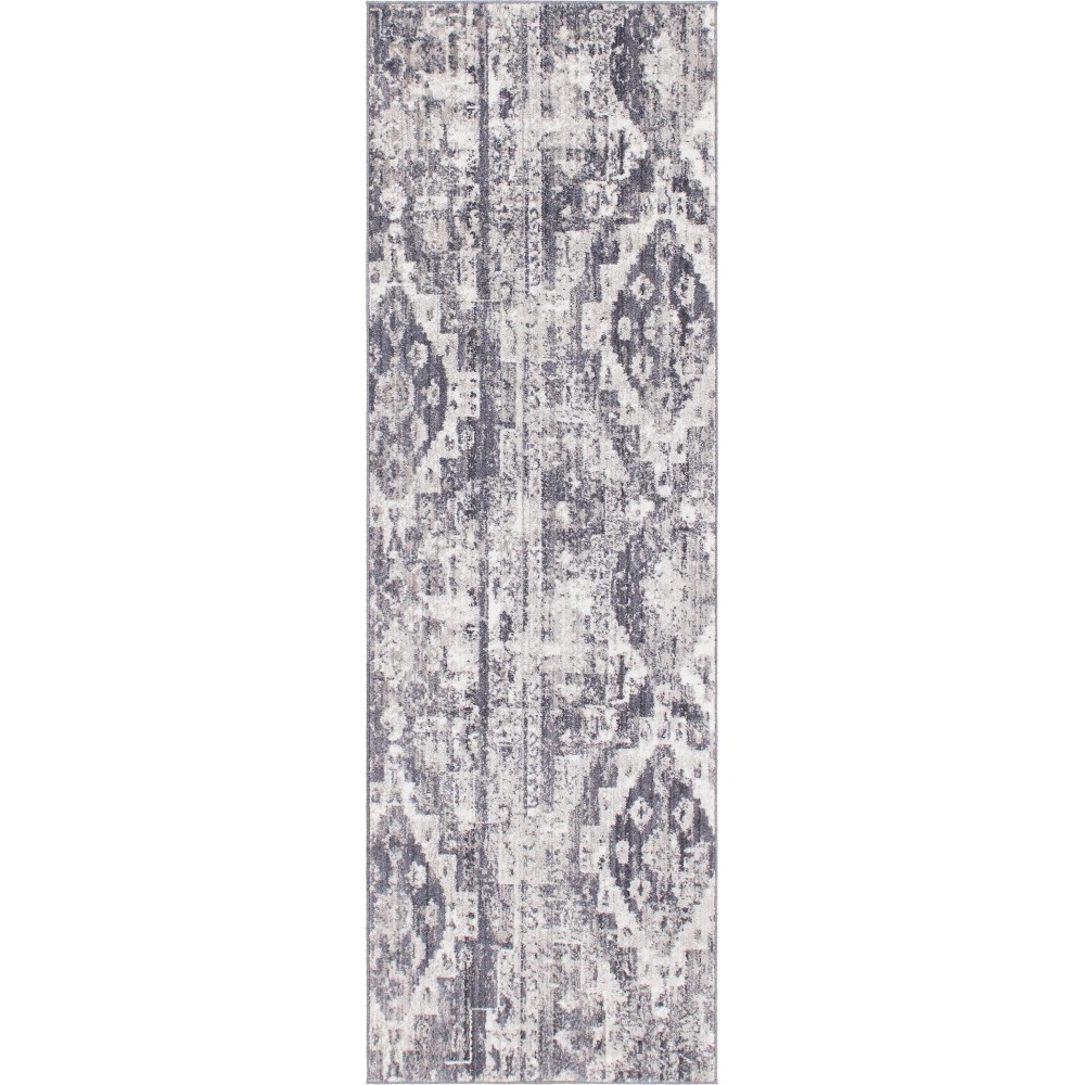 Rug Unique Loom Basilica Gray Runner 2' 7 x 8' 2