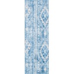 Rug Unique Loom Basilica Blue Runner 2' 7 x 8' 2