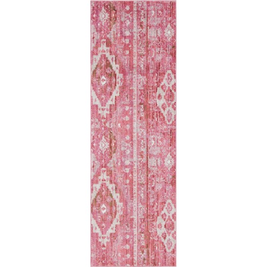 Rug Unique Loom Basilica Pink Runner 2' 7 x 8' 2