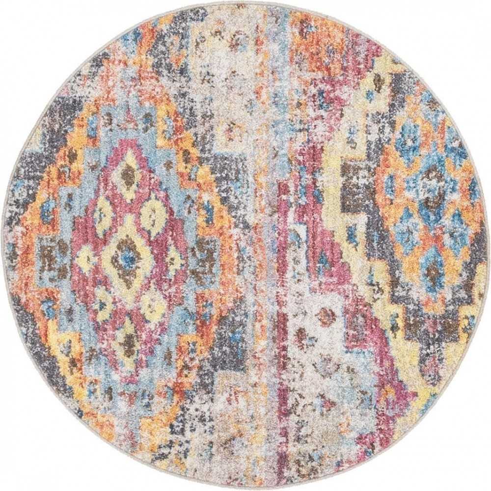 Rug Unique Loom Basilica Multi/Beige Round 3' 3 x 3' 3 Rug Unique Loom Basilica Multi/Beige Round 3' 3 x 3' 3