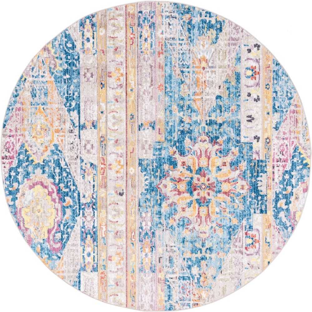 Rug Unique Loom Basilica Blue Round 8' 0 x 8' 0 Rug Unique Loom Basilica Blue Round 8' 0 x 8' 0