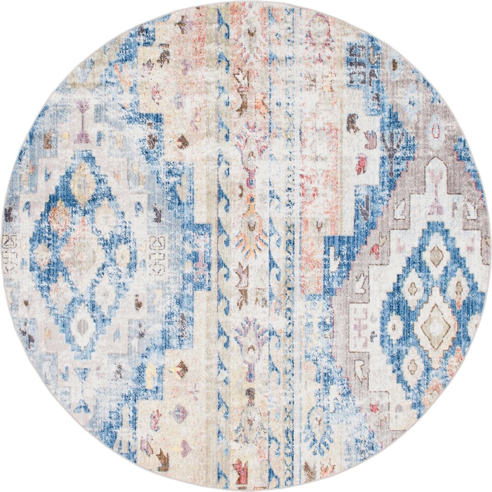 Rug Unique Loom Basilica Multi/Blue Round 8' 0 x 8' 0 Rug Unique Loom Basilica Multi/Blue Round 8' 0 x 8' 0