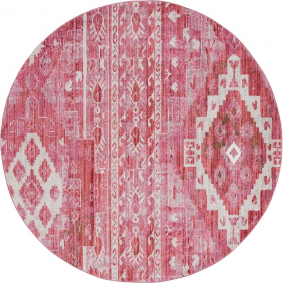 Rug Unique Loom Basilica Pink Round 8' 0 x 8' 0