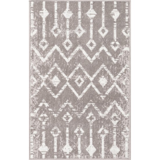 Rug Unique Loom Bohemian Trellis Gray Rectangular 2' 0 x 3' 0