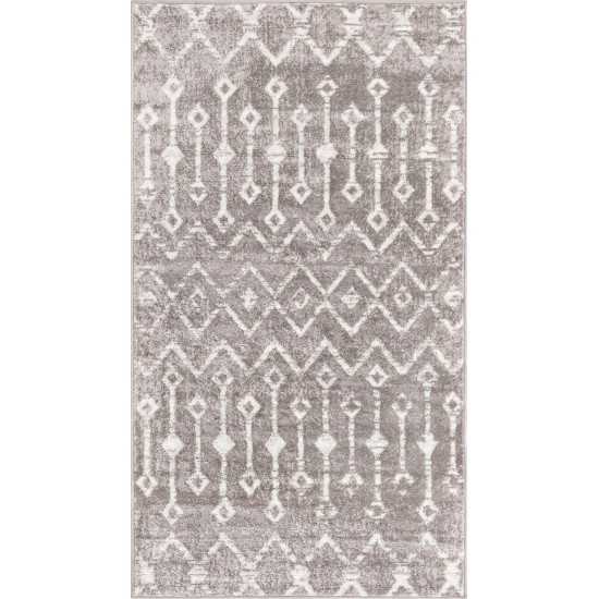 Rug Unique Loom Bohemian Trellis Gray Rectangular 3' 0 x 5' 3