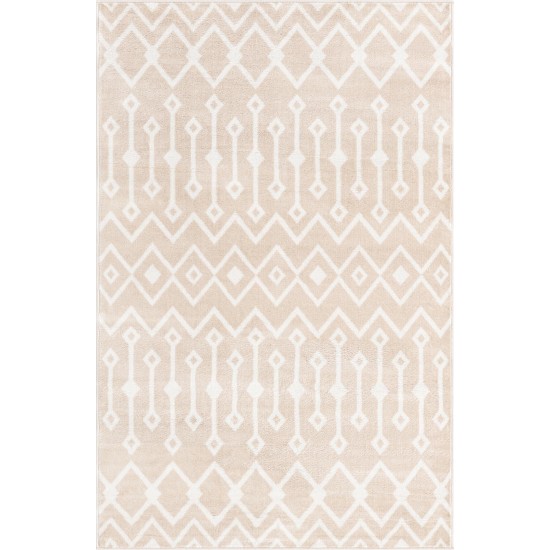 Rug Unique Loom Bohemian Trellis Beige Rectangular 4' 0 x 6' 0