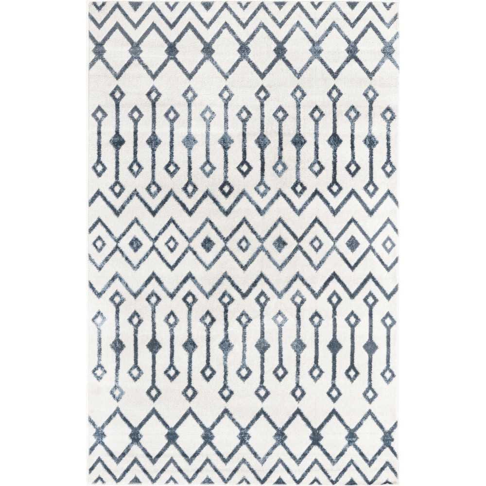 Rug Unique Loom Bohemian Trellis Ivory Rectangular 4' 0 x 6' 0