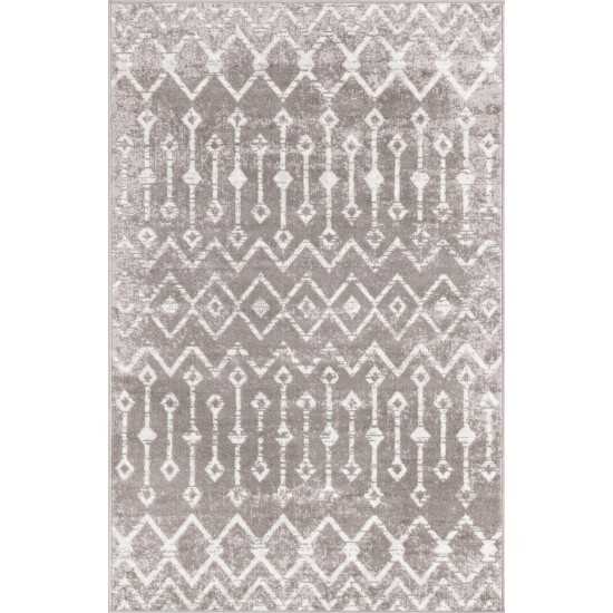 Rug Unique Loom Bohemian Trellis Gray Rectangular 4' 0 x 6' 0