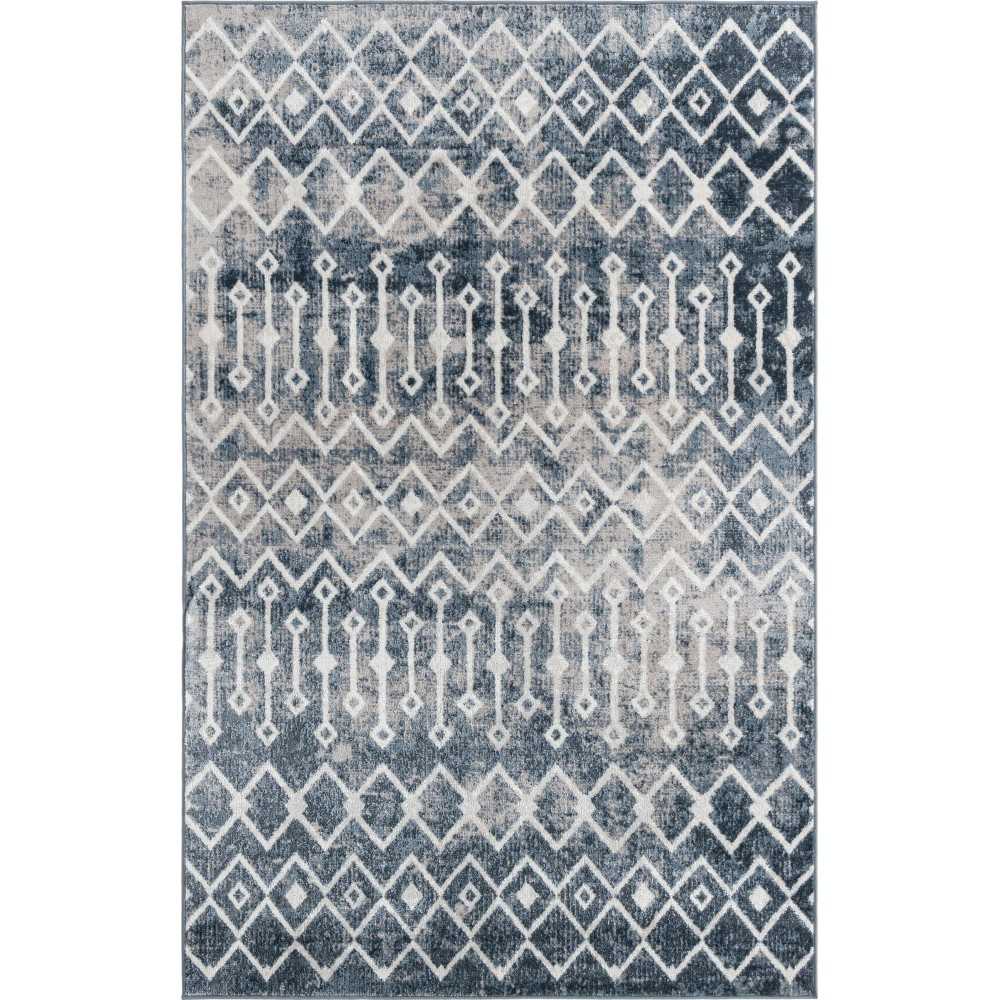 Rug Unique Loom Bohemian Trellis Blue Rectangular 5' 3 x 8' 0