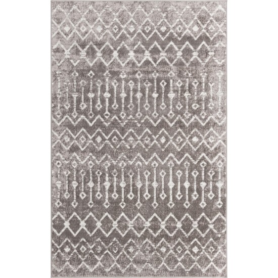 Rug Unique Loom Bohemian Trellis Gray Rectangular 5' 3 x 8' 0