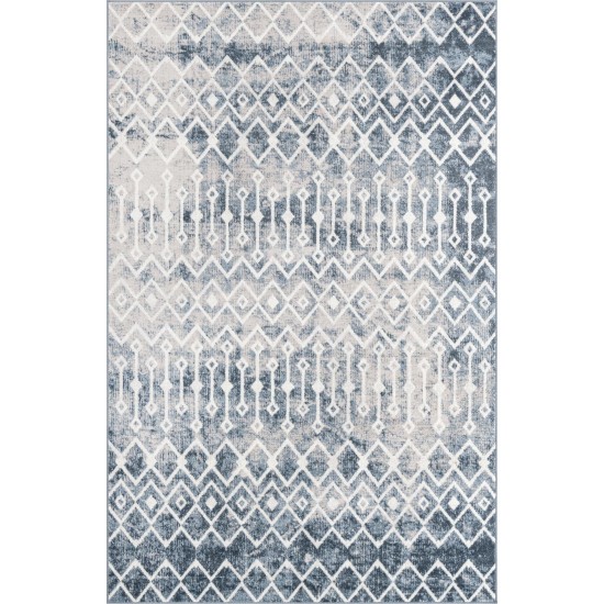 Rug Unique Loom Bohemian Trellis Blue Rectangular 6' 0 x 9' 0