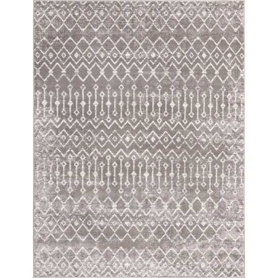 Rug Unique Loom Bohemian Trellis Gray Rectangular 8' 0 x 10' 0