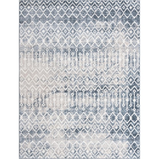 Rug Unique Loom Bohemian Trellis Blue Rectangular 8' 0 x 10' 0