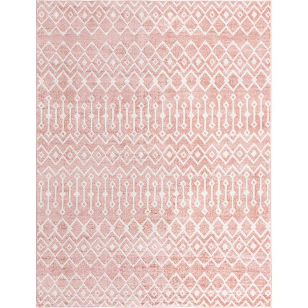 Rug Unique Loom Bohemian Trellis Pink Rectangular 8' 0 x 10' 0