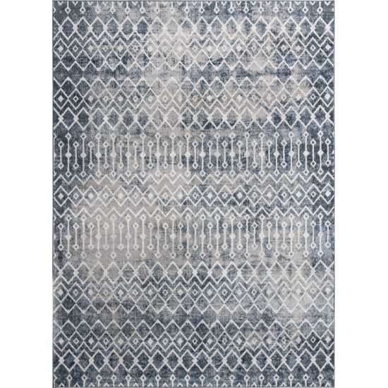 Rug Unique Loom Bohemian Trellis Blue Rectangular 9' 0 x 12' 0