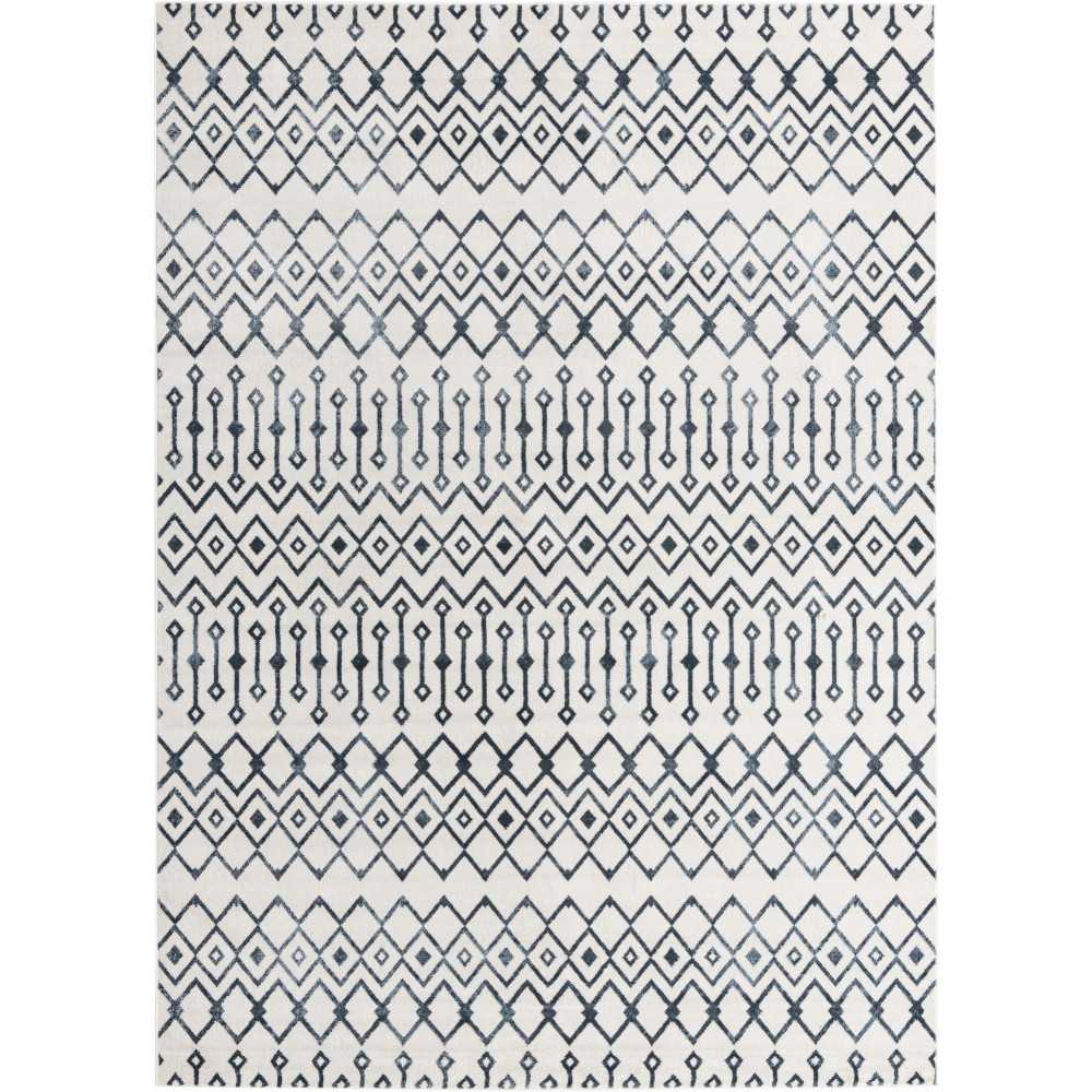 Rug Unique Loom Bohemian Trellis Ivory Rectangular 9' 0 x 12' 0