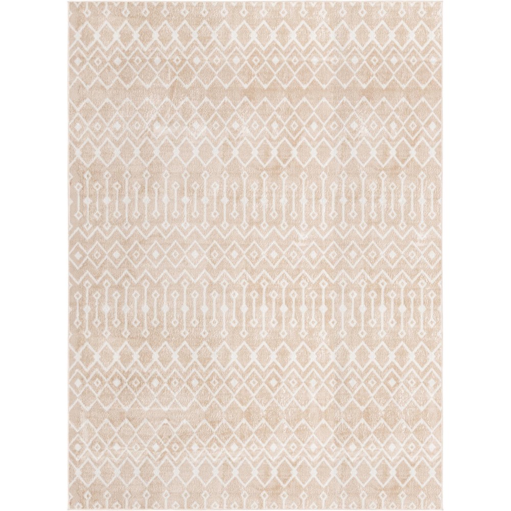 Rug Unique Loom Bohemian Trellis Beige Rectangular 9' 0 x 12' 0