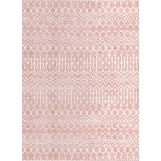 Rug Unique Loom Bohemian Trellis Pink Rectangular 9' 0 x 12' 0