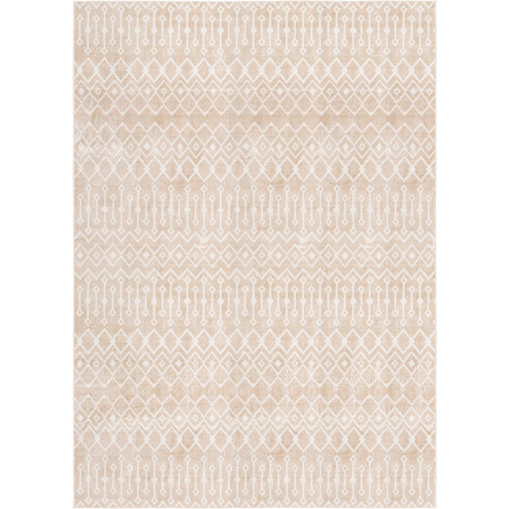 Rug Unique Loom Bohemian Trellis Beige Rectangular 10' 0 x 14' 0