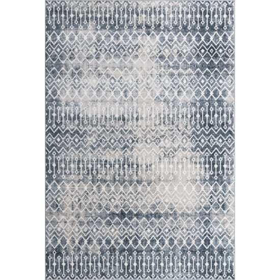 Rug Unique Loom Bohemian Trellis Blue Rectangular 10' 0 x 14' 0